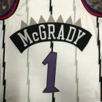 Maillot de Basket #1 Mcgrady Raptors Vintage Blanc Imprimé